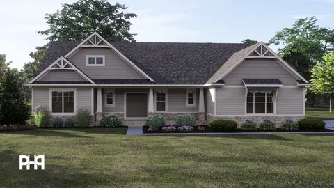 The Bridgeview house plan, exterior view 1
